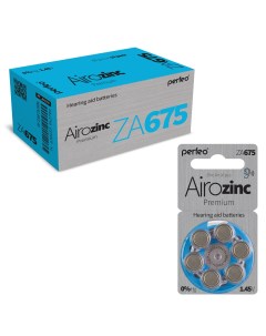 Батарейка ZA675 6BL Airozinc Premium 60 шт Perfeo