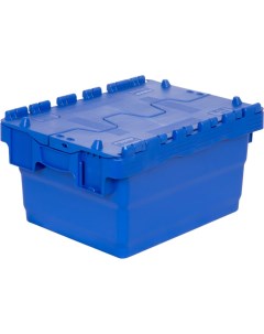 Ящик п э 400x300x222 сплошной синий с крышкой 21814 Sembol plastik