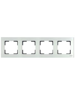 Рамка электроустановочная на 4 поста горизонтальная цвет белый Luxar art