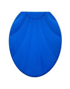 Сиденье для унитаза Ракушка 44 5x37 см комплект креплений темно голубая Росспласт