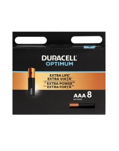 Батарейка алкалиновая OPTIMUM AAA LR03 8BL 1 5В блистер 8 шт Duracell