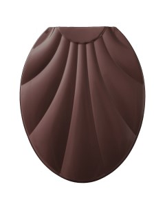 Сиденье для унитаза Ракушка 44 5x37 см комплект креплений темно коричневая Росспласт