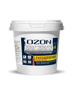 OZON Краска фасадная OZON Fassadenfarbe ВД АК 112АР 5 3 9 АР белая 2 7л для работ при Ozone
