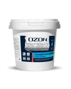 OZON Краска фасадная OZON Fassadenfarbe Silikon ВД АК 115СМ 3 6 С бесцветная 2 7л морозо Ozone