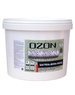 OZON Краска фактурная OZON Шагрень волна фасад ВД АК 171М 15 белая 9л морозостойкая Ozone