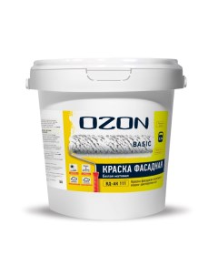 OZON Краска фасадная акриловая укрывистая OZON Basic ВД АК 111 5 3 9 белая 2 7л для рабо Ozone