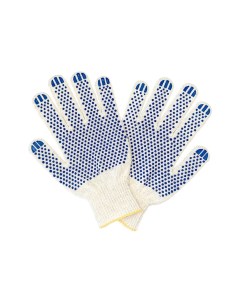 Трикотажные перчатки с ПВХ 5 нитей 10 класс белые 100 пар ПП 27000 100 Промперчатки