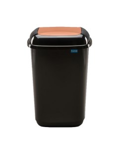 Контейнер для мусора 90 л Quatro чёрный с коричневой плавающей крышкой Plafor