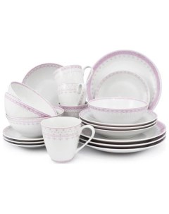Набор посуды на 4 персоны 20 предметов Hyggelyne Розовые узоры 158493 Leander