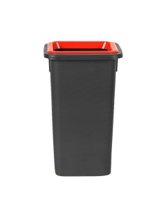 Контейнер для мусора 20 л Fit bin чёрный бак с красной крышкой с отверстием Plafor