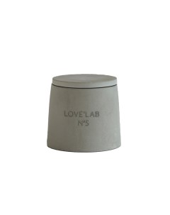 Ароматическая свеча 5 в подсвечнике из бетона с крышкой KSER512 серая Love'lab