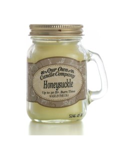 Свеча большая в стеклянной банке Жимолость Honeysuckle Our own candle company