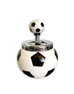 Пепельница бездымная керамическая с крышкой Футбольный мяч Atlanfa