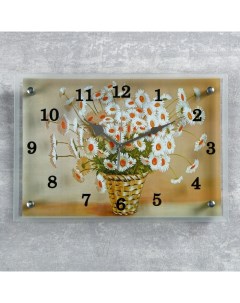 Часы настенные серия Цветы Корзина с ромашками 25х35 см Сюжет