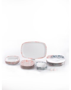 Сервиз столовый Quattro Selena Pink 1244 27 Zarin iran porcelain industries co. pjs