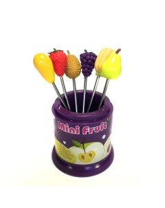Набор фруктовых вилок для канапе Fruit Fork 00102064 6 шт фиолетовый Nobrand