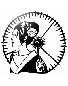 Панно Девушка с зонтиком металл черный полимерная покраска размер 417х405 мм Gala
