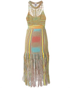 M missoni вязаное платье с бахромой 40 нейтральные цвета M missoni