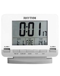 Цифровой будильник с термометром и отображением дней недели LCT075NR03 Rhythm