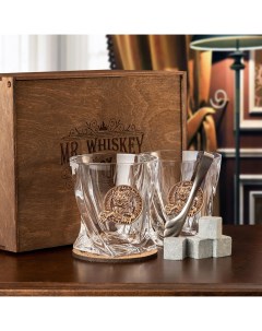 Подарочный набор бокалов для виски Тигр в деревянной коробке 10059210 1 Город подарков