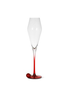 Бокал для шампанского 27 см прозрачный красный стекло 7284974 Coincasa