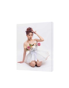 Картина на холсте на стену Девушка в белом платье 50х70 см Сити бланк