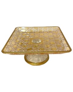 Блюдо квадратное малое янтарное Dior Отводка золото 270612 Yagmur hediyelik