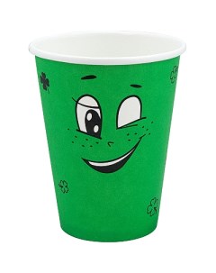 Стакан бумажный для горячих напитков зеленый 350 мл D90мм 50 шт Экопак