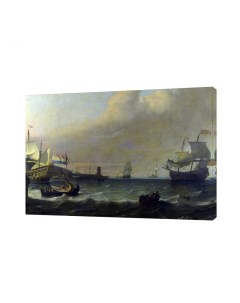 Картина на холсте на стену Русские корабли на море 50х70 см Сити бланк