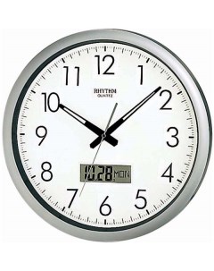 Бесшумные настенные часы CFG702NR19 с индикацией месяца даты и дня недели Rhythm