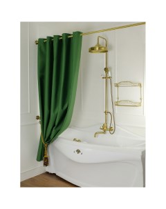 Шторка L180xH200 см для душа ванны текстиль узор АР ДЕКО цвет зеленый Migliore