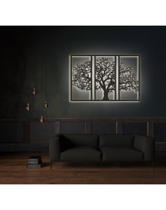 Декоративное панно на стену с белой подсветкой волшебное дерево 110 75 Moretti