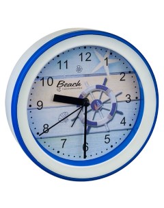 Часы Quartz будильник PF TC 009 круглые диам 15 3 см подвес на стену штурвал Perfeo