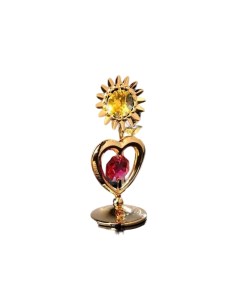 Сувенир Сердце с солнцем 3x3x8 см с кристаллами Сваровски Vs