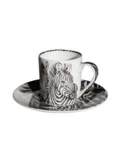 Чашка с блюдцем кофейная Zebra 100 мл WILD SPIRIT Taitu