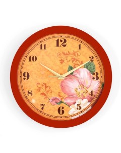 Часы настенные серия Цветы Цветки плавный ход d 28 см Соломон