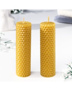Набор свечей из вощины медовых 12 см 2 шт Богатство аромата