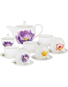Чайный сервиз на 6 персон Flowers 14 предметов Emily Anna lafarg