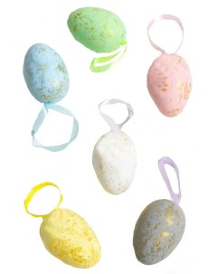 Украшение пасхальное подвески Яйцо разноцветное набор 6 шт 2 Sadaf