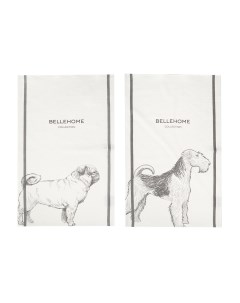 Комплект полотенец столовых Dog breeds1 лен хлопок 40х70 см 2 шт Bellehome
