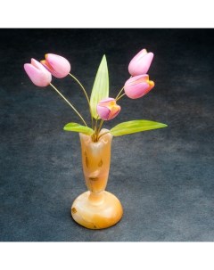 Сувенир Тюльпаны в вазе 5 цветков 11x17 5 см селенит Sima-land
