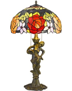 Интерьерная настольная лампа с цветами разноцветная 828 804 02 Velante