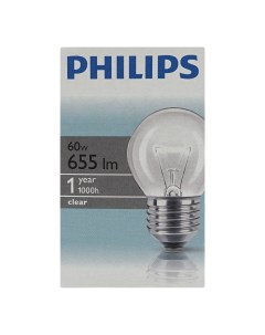 Лампа накаливания Stan E27 60 Вт груша тонированная Philips