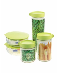 Набор стеклянных банок для сыпучих продуктов и контейнеров для еды 5 шт MM SET 40 Marma
