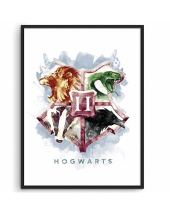 Постер Гарри Поттер Эмблема Хогвартса Red panda
