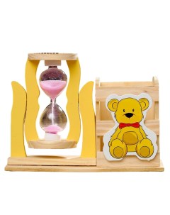 Песочные часы Медвежонок сувенирные с карандашницей 13 5 х 13 5 х 10 см микс Nobrand