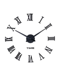Часы наклейка Лорье d 120 см черные Diy