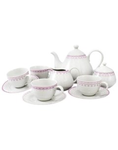 Чайный сервиз на 4 персоны 11 предметов Hyggelyne Розовые узоры 158496 Leander