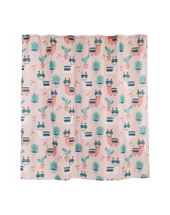 Занавеска штора Lama для ванной тканевая 180х180 см цвет розовый Moroshka