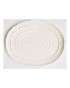 Блюдо сервировочное овальное White Seafoam 36х28 cv 627W Ceramiche noi